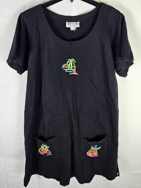 90's Vintage R&CB Collections Knee Length Shirt Dress Womens XL Loungewear Beach